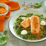 Lachs auf Spinat mit Dukkah