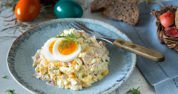 Eiersalat mit Schinken