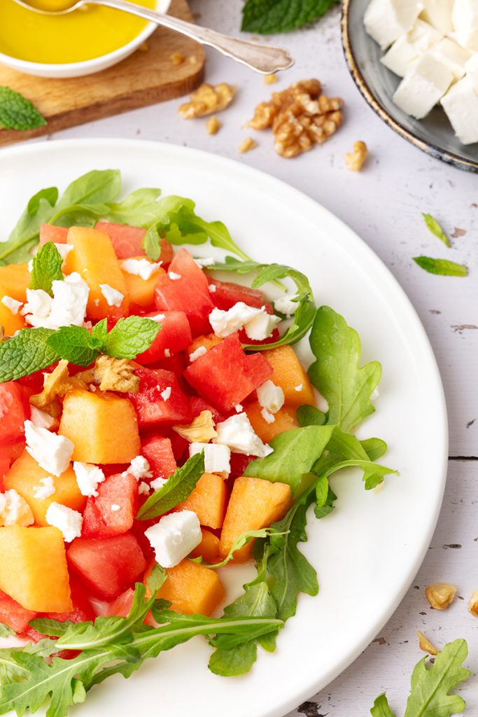 Melonen Salat mit Feta